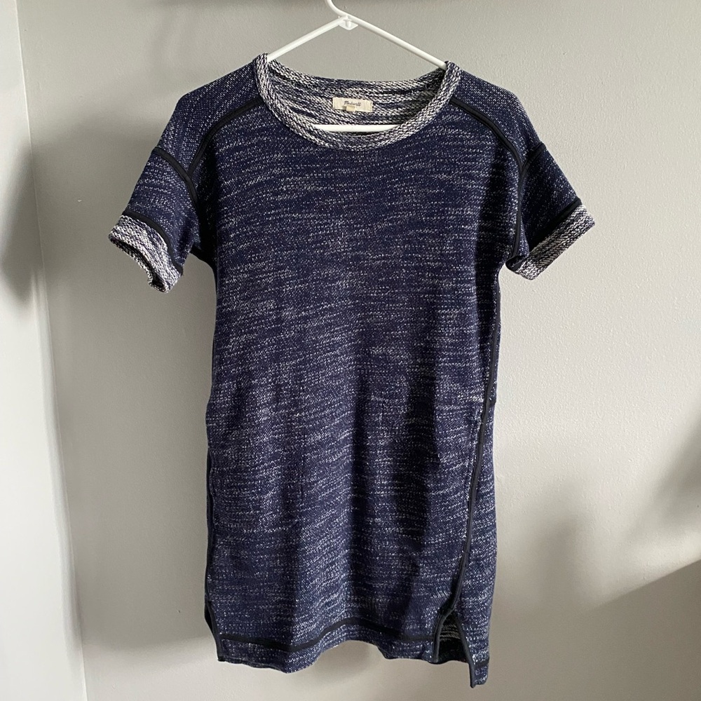 Madewell Navy and White Knit Dress